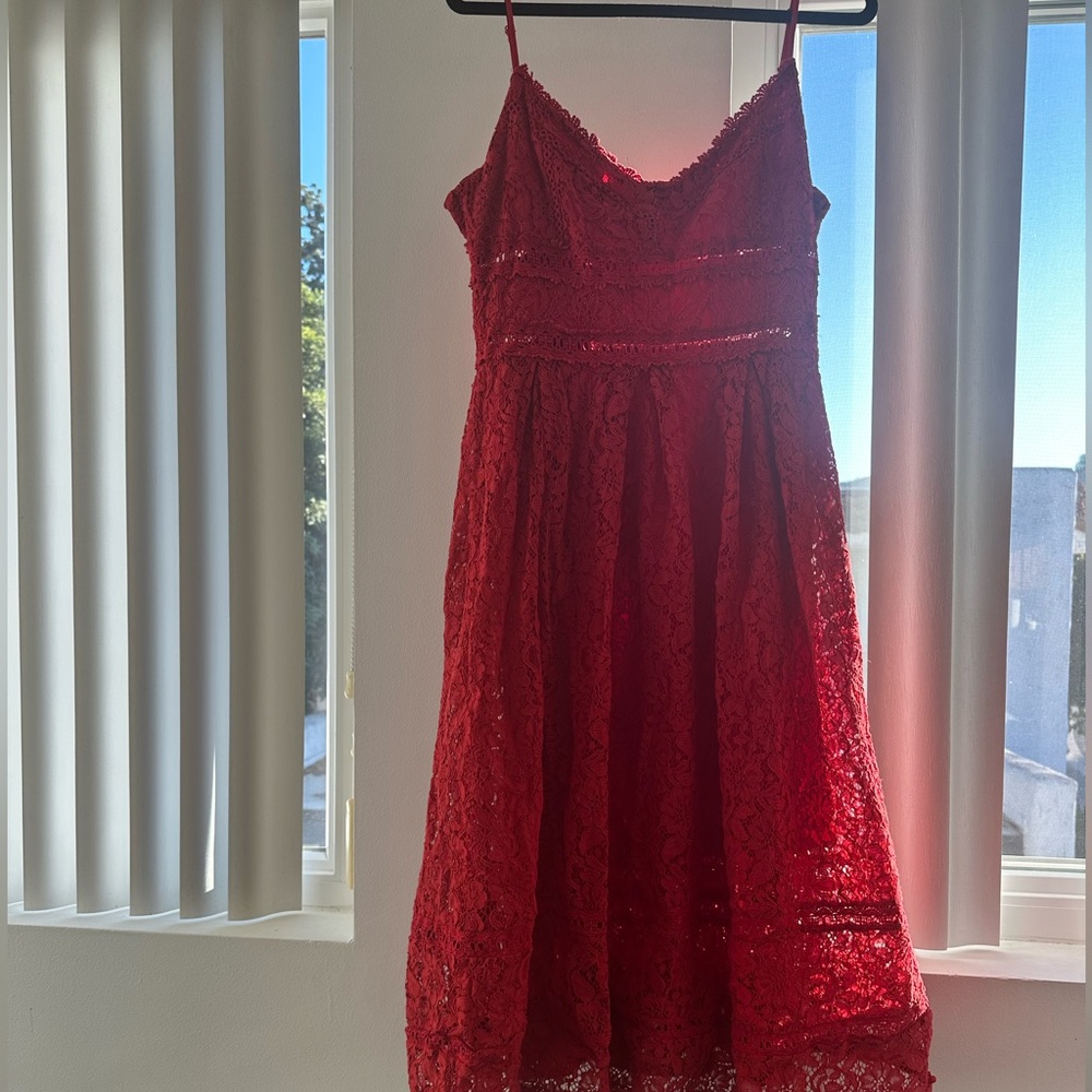 Women's Lace A Line Midi Dress